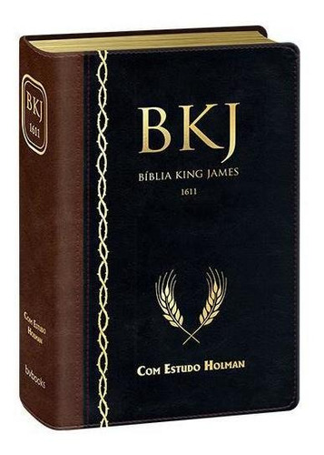 Bíblia King James 1611 Com Estudo Holman Preto E Marrom