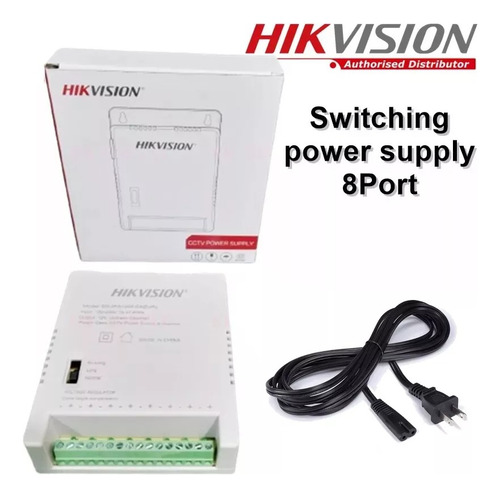 Fuente De Poder 12v-15v 8 Cámaras Hikvision Ds-2fa1205-c8/k