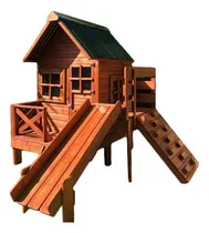 Comprar Casita De Madera Infantil Con Escalador Y Tobogán