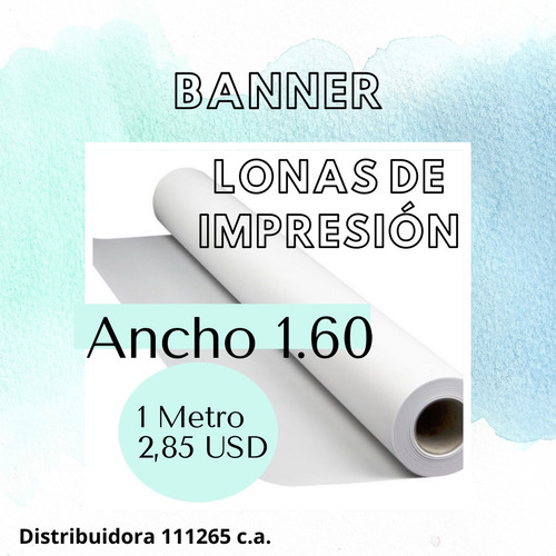 Lona Banner De Impresion 13 Onz  1.60ancho