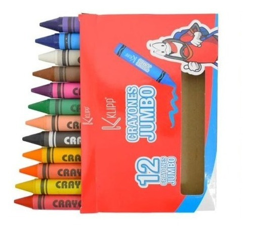 Crayones Jumbo 12 Unidades Para Aprender A Escribir Y Dibujo