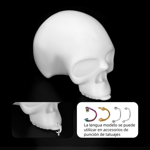 Atomus Skull Tattoo Silicone Simulation For Tattoo Praticemodelo De Simulación 3d 11*8,3*7,5cm, Silicona Elástica Suave, Un Objeto Para Múltiples Usos