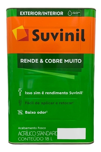 Tinta Rende E Cobre Muito Vermelho Cardinal 18litros Suvinil