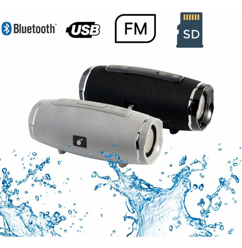 Caixa Caixinha De Som Bluetooth Fm Potente Resistente A Água