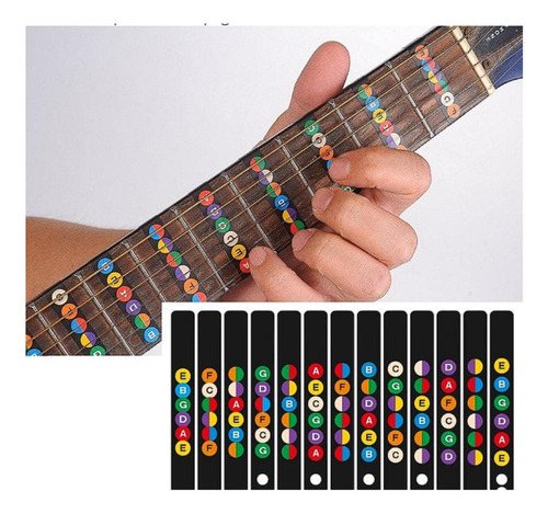 Etiquetas Para Diapasón Guitarra Aprende Las Notas Stickers 