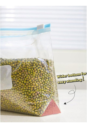 10 Bolsas De Almacenamiento Con Cierre Reutilizables