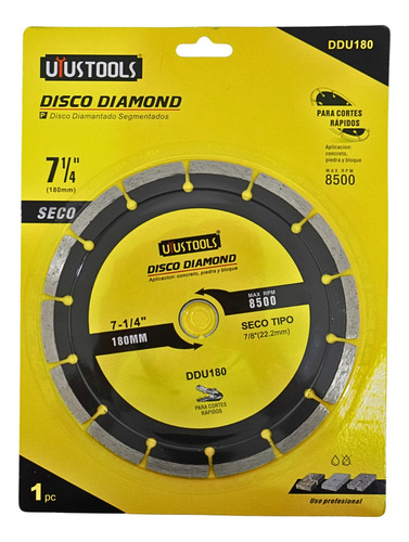 Disco Diamantado Segmentado 7 1/4 (seco) Profesional