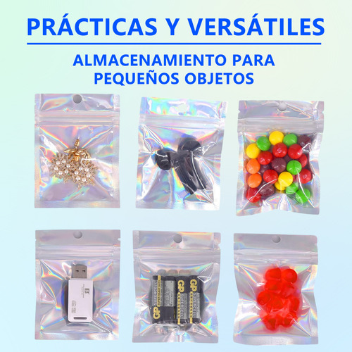 Bolsas Holográficas Tornasol A Prueba De Olores 200pzs,8x13