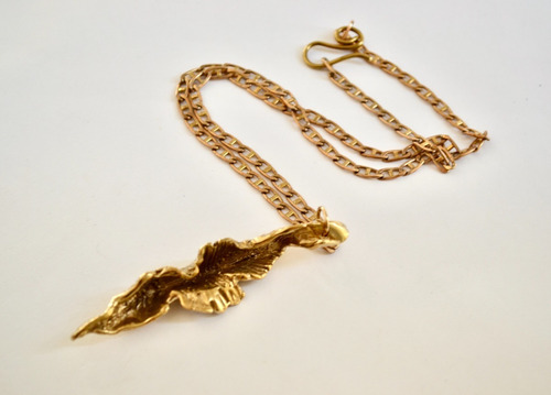 Imagen 2 de 4 de Collar Jardin, Hoja En Bronce, Joyeria Botanica, Cod1