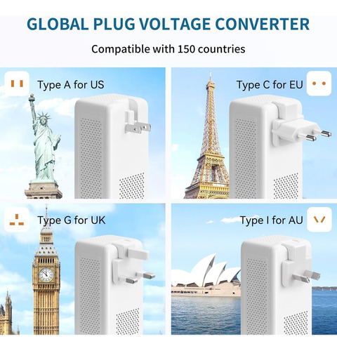 Convertidor De Voltaje 220 V A 110 V 2000 W Para Viaje