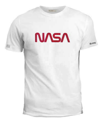 Imagen 1 de 1 de Camiseta Nasa Logo Letras Rojas Ink