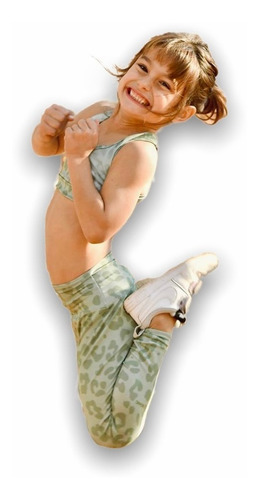Imagen 1 de 6 de Calza Deportiva Lycra Estampada Print Military Niña Bchic