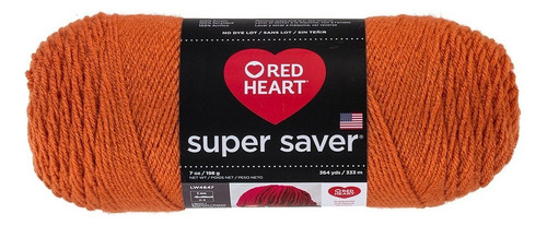 Estambre Red Heart Acrílico Liso Super Saver Coats Color 0256 Carrot