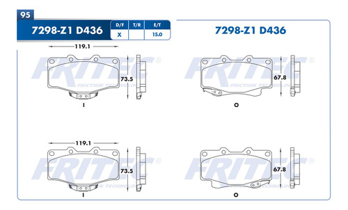 Balatas Delanteras T100 1995 Fritec 3.4l Toyota