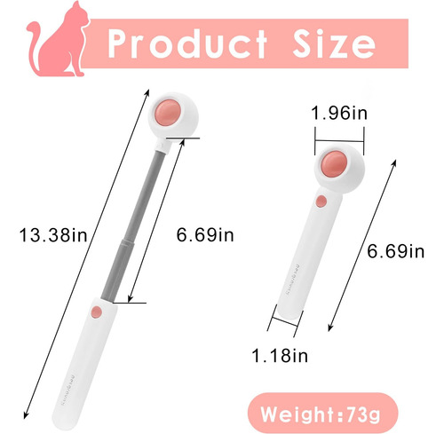 Andiker Cat Teaser Stick, Varita De Gato Retráctil Con Cabez