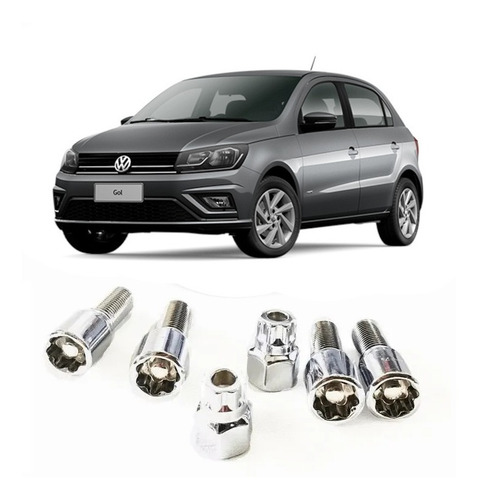 Kit De 4 Birlos De Seguridad Para Volkswagen Gol 12x1.5