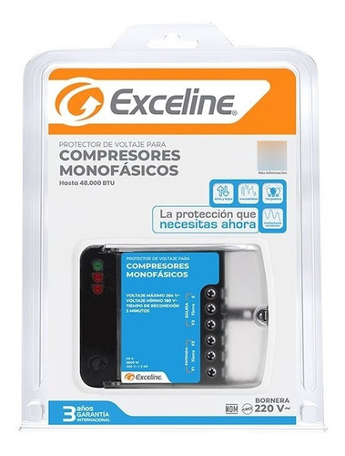 Protector De Voltaje 220v Monofásico Exceline Gsm-rf220b-3