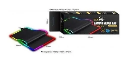Pad Mouse Gamer Genius Luz Rgb Grande 80x30x3cm Gx800s