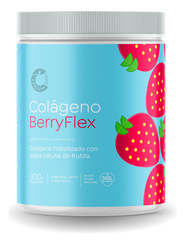 Colágeno Berryflex Cáscara Foods - Magnesio Y Vitamina D Sabor Frutilla