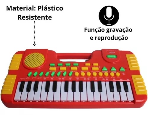 Teclado de piano eletrônico infantil instrumento de música infantil de  plástico