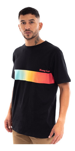 Imagen 3 de 6 de Polera Manga Corta Hombre Hang Loose Gradiente Negro