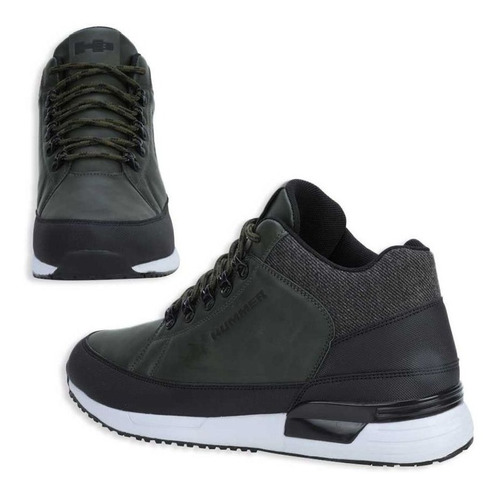 Tenis Casual Tipo Bota Hummer Negro Caballero Moderno Casual