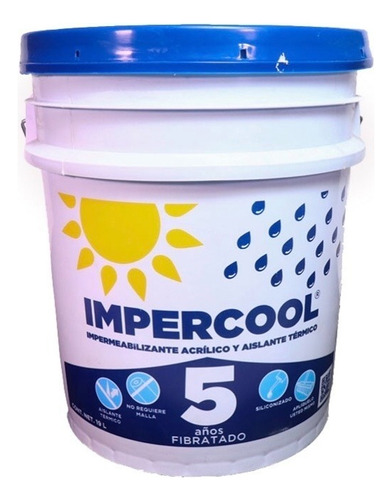 Impermeabilizante Acrílico Impercool Fibratado 5 Años Rojo Color Terrecota-rojo