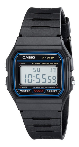 Reloj Casio F-91wm-1b Unisex Clásico Original Garantia 1 Año