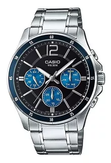 Reloj Casio Mtp-1374d Hombre Multifuncion Acero 50m Wr