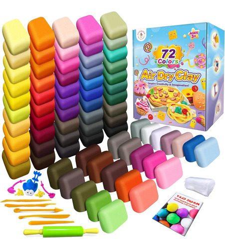 Essenson Air Dry Clay - 72 Colores Modelado Arcilla Mágic...
