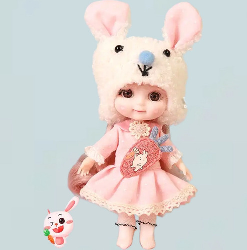 Boneca Rabbit2 Qbaby Blythe Doll Coelho 12cm White