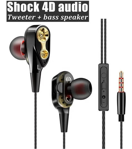 Audífonos Dual Tweeter + Bass Speaker