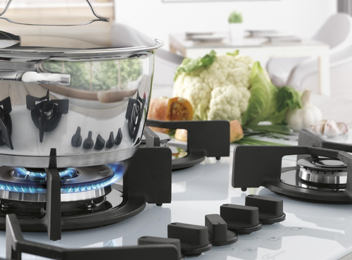 Imagem 2 de 4 de Fogão Cooktop Fischer 5q Tc Infinity Gás Mesa Vidro Branco S