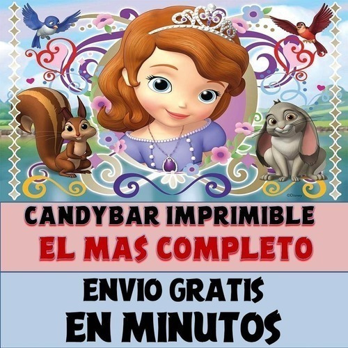 Kit Imprimible Candy Bar Princesita Sofia El Mas Completo