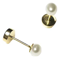 Comprar Caravanas Oro Bebe Perno 18k Perlas Abridores Recien Nacido