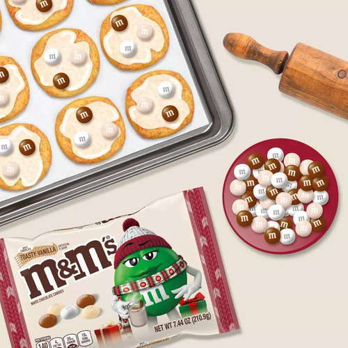 M&m Navidad Lunetas Sabor Vainilla Tostada 7.44 Oz