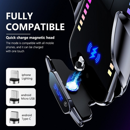 Funda Cargador Inalámbrico Coche For iPhone Y Android New