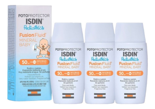 Trio Fotoprotector Isdin Pediatric Fusion Fluid Mineral Baby