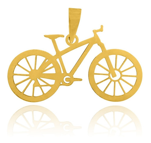 Pingente Bicicleta Ciclista Em Ouro 18k Cor Amarelo