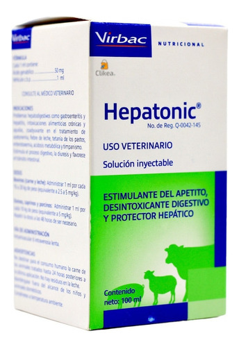 Hepatonic Estimulante Del Apetito Bovinos Virbac 100 Ml