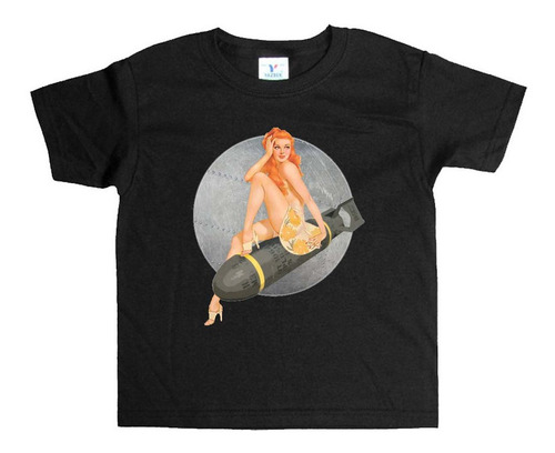 Remera Negra Niños Pinup R50