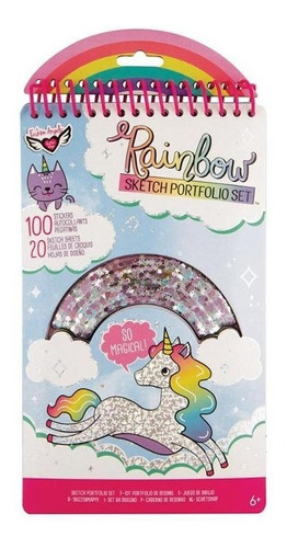 Cuaderno Dibujos Colorear Y Stickers Arcoiris Fashion Angels