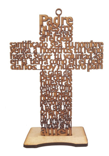 30 Cruces Padre Nuestro 20 Cm Con Base Grabado Personalizado