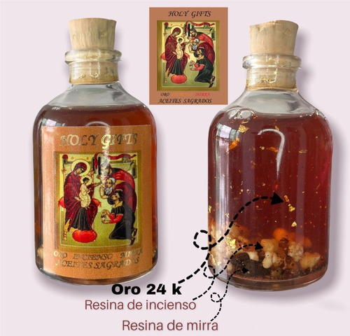 Aceite De Unción De Incienso Mirra Y Oro, Aceite Sagrado