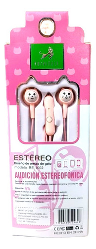 Auriculares Manos Libres Orejitas De Gatito Jeg Re-1002