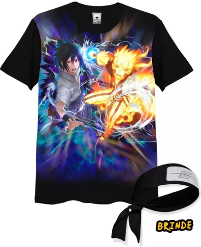 Camisa Camiseta Full 3d Bandana Naruto Sasuke Anime Desenho - HELP