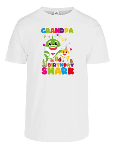 Playera Para Cumpleaños Familia Tiburón 5 Pza Personalizable