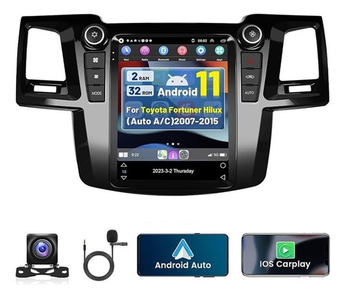 Estereo Toyota Fortuner Hilux 2007-2015 Android Carplay Gps