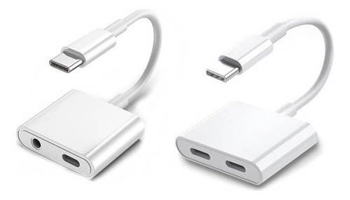 Adaptador De Auriculares Y Cargador Tipo C A Dual C Hub Aud