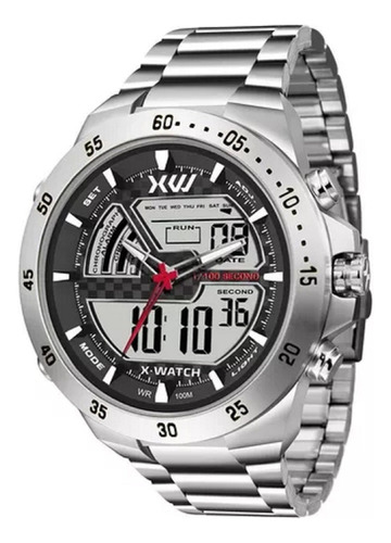 Relogio X-watch Masculino Digital Analogico Prateado Sport